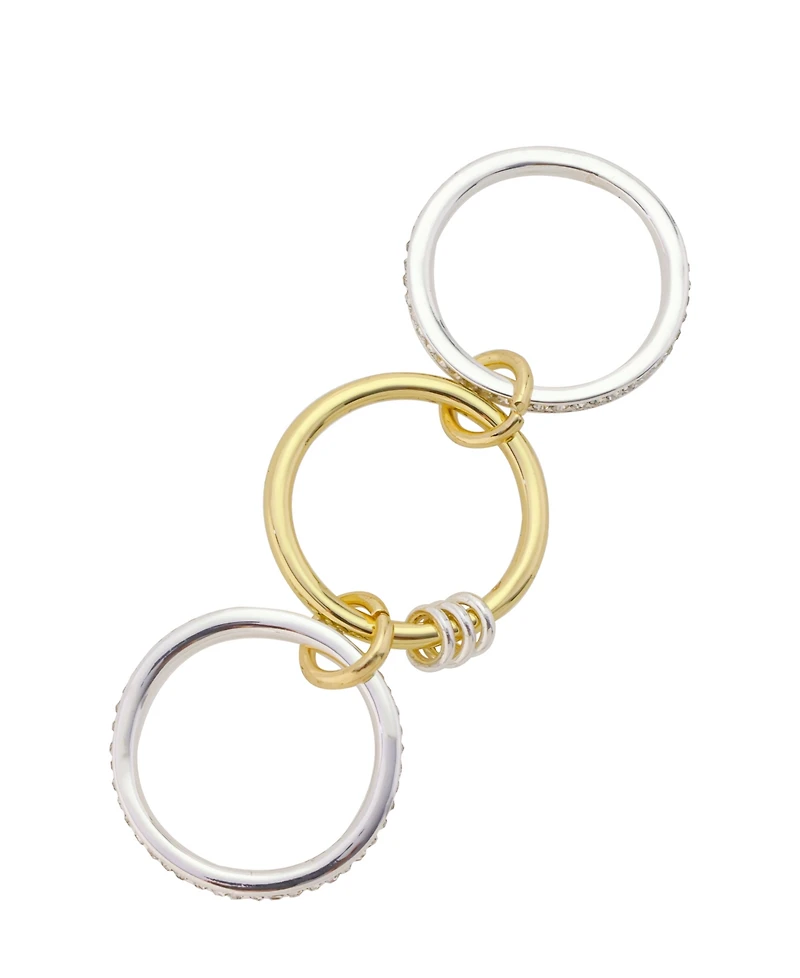 Unwritten Crystal Silver-Plated Trio Stacking Ring