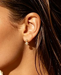 Unwritten Cubic Zirconia Gold-Plated Stud with Duo Hoop Earring Set