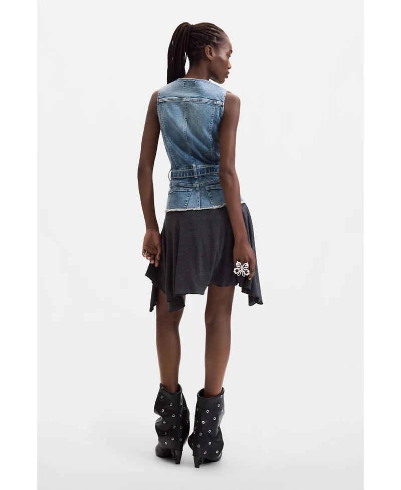 Desigual Women's Sleeveless Asymmetrical Denim Dress