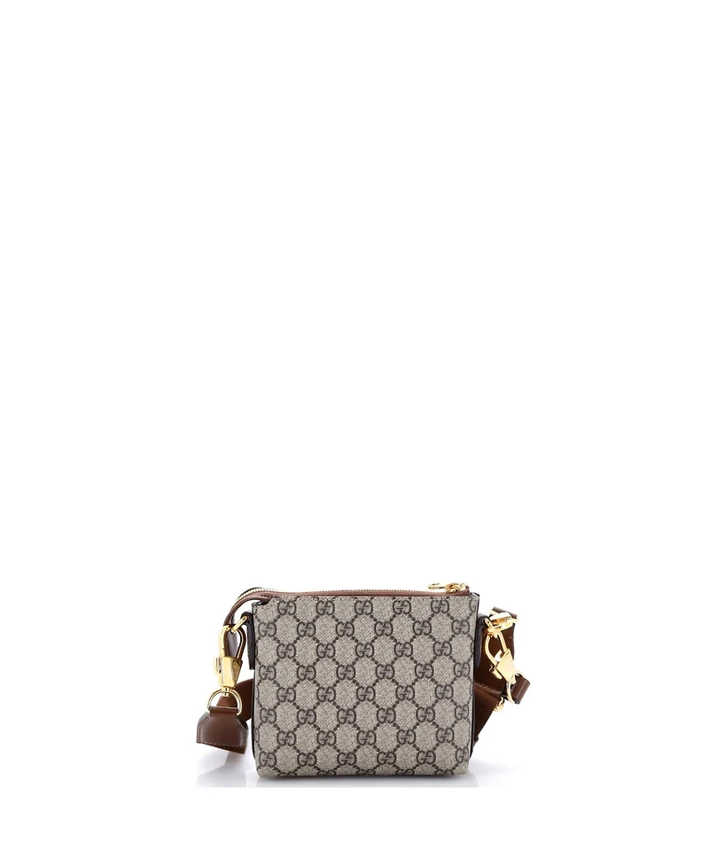 Pre-Owned Gucci Mini Interlocking G Patch Wristlet Messenger Bag Gg Coated Canvas