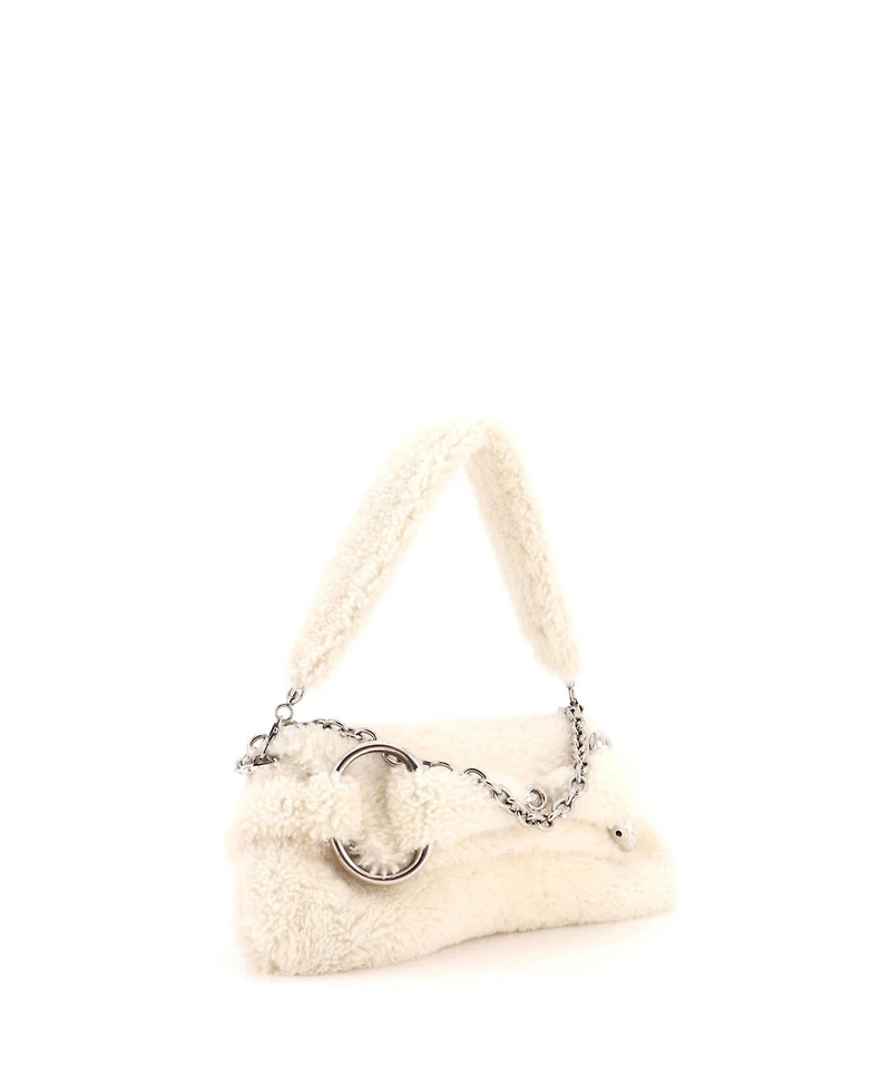 Pre-Owned Gucci Medium Horsebit Chain Shoulder Bag Shearling