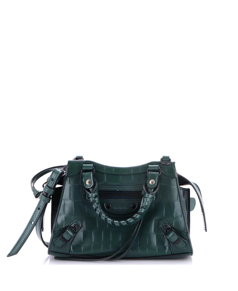 Pre-Owned Balenciaga Mini Neo Classic City Bag Embossed Leather