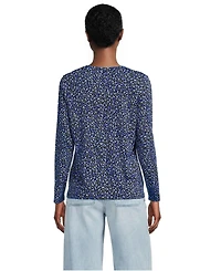 Lands' End Women's Tall Supima Cotton Long Sleeve V-Neck T-Shirt