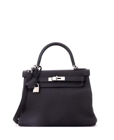 Pre-Owned HERMES Kelly Handbag Togo with Palladium Hardware