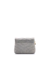 Pre-Owned Saint Laurent Toy Loulou Shoulder Bag Matelasse Chevron Denim