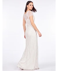 Lara Women's Beaded Faux-Wrap V-Neck Bridal Gown