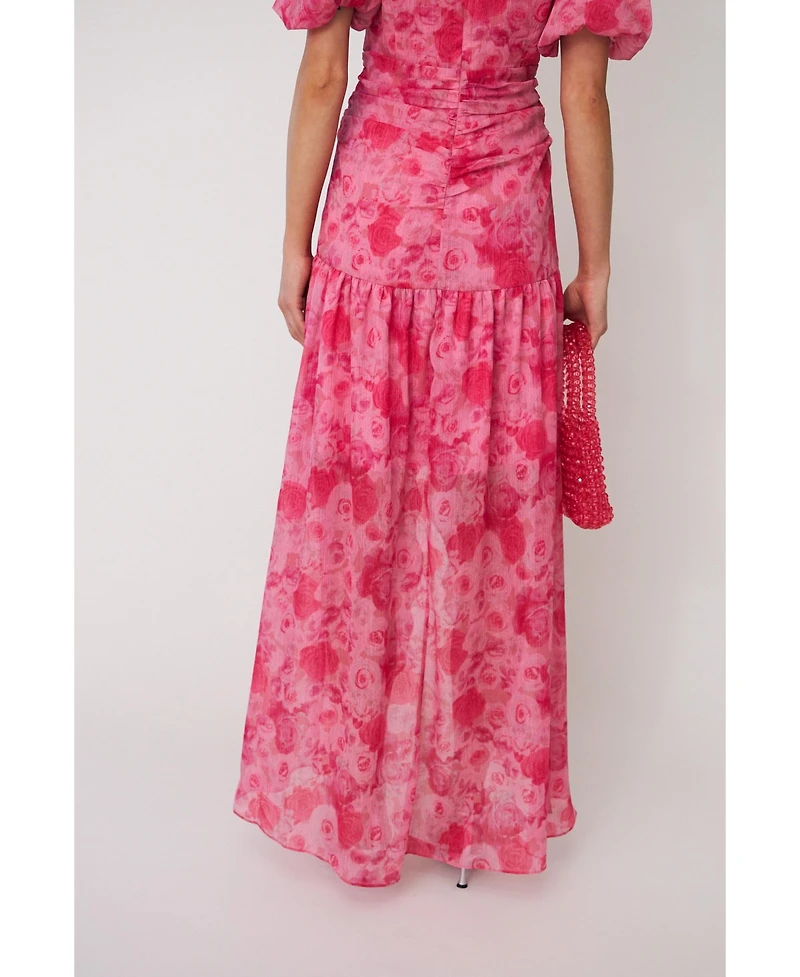 Cras Women's Elaine Floral High-Low Maxi Dress