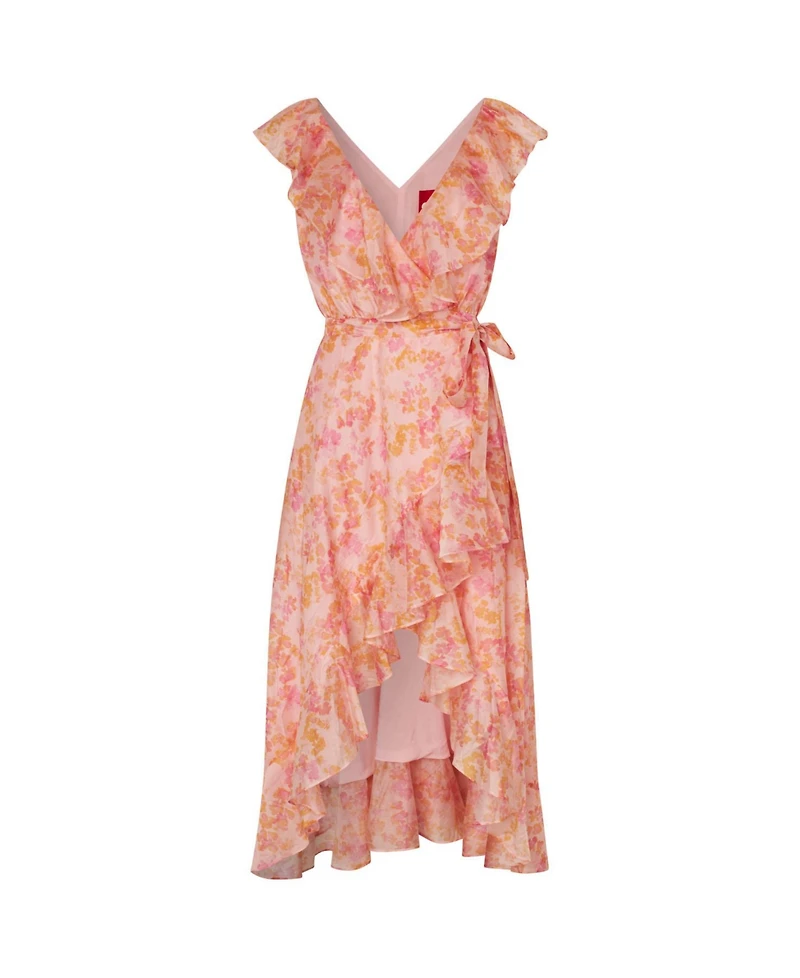 Cras Women's Landon Floral-Print Wrap Ruffle Midi Dress