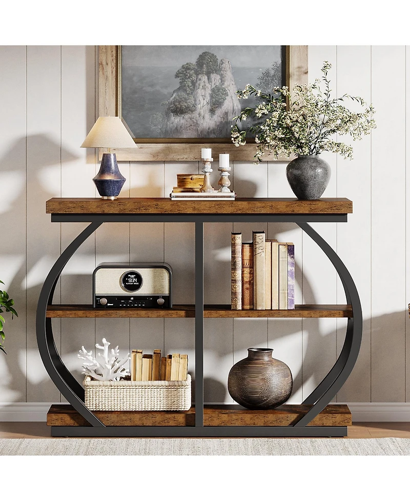 Slickblue 41" Console Table with 3-Tier Storage Shelves