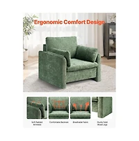 Slickblue Modern Upholstered Accent Chair with Armrests and Cushion