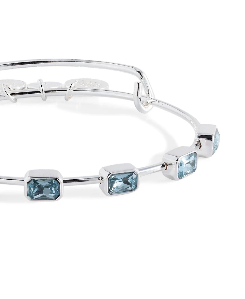 Alex and Ani March Birthstone Emerald Cut Bangle