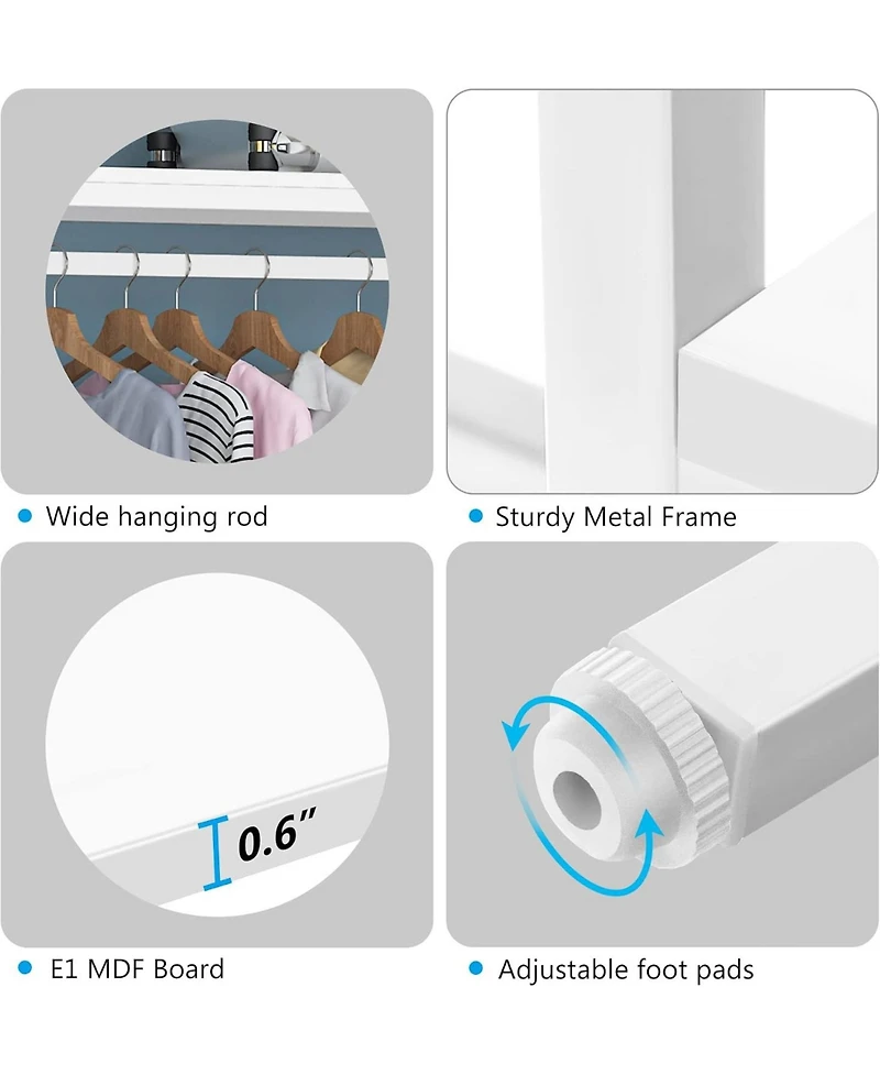 Tribesigns Heavy Duty Garment Rack with Shelves