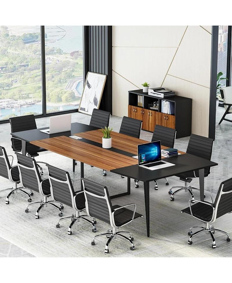 Tribesigns 8 Feet Boat-Shaped Conference Table