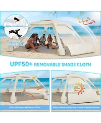 Aofar Beach Cabana 6-Corner UPF50+ Adjustable Sun Shelter camping
