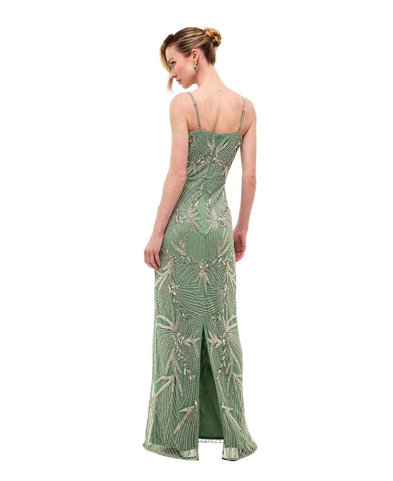 Beauut Women's Embellished Sequins Fitted Gown