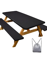 Piscifun Waterproof Windproof Picnic Table and Bench Cover Set with Storage Bag