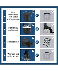 Piscifun Folding Portable Camping Toilet Extra Large Comfortable For Adults Kids Travel Potty