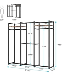 Tribesigns Heavy Duty Garment Rack with Shelves