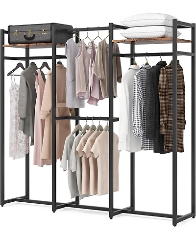 Tribesigns Heavy Duty Garment Rack with Shelves