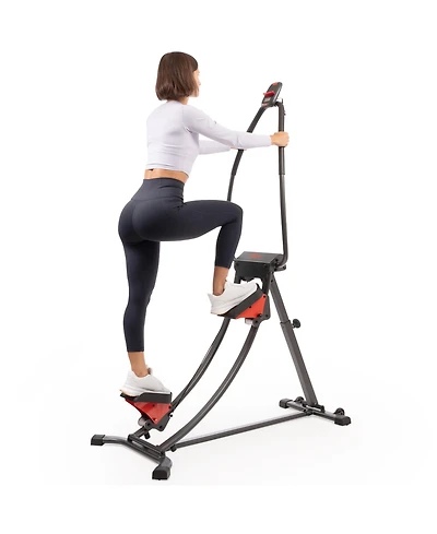 Sunny Health & Fitness Smart Adjustable Curved Step Climber with 27.6" Long Stride, 4 Incline Levels and Trainer-Led Workouts via SunnyFit App