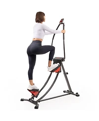 Sunny Health & Fitness Smart Adjustable Curved Step Climber with 27.6" Long Stride, 4 Incline Levels and Trainer-Led Workouts via SunnyFit App