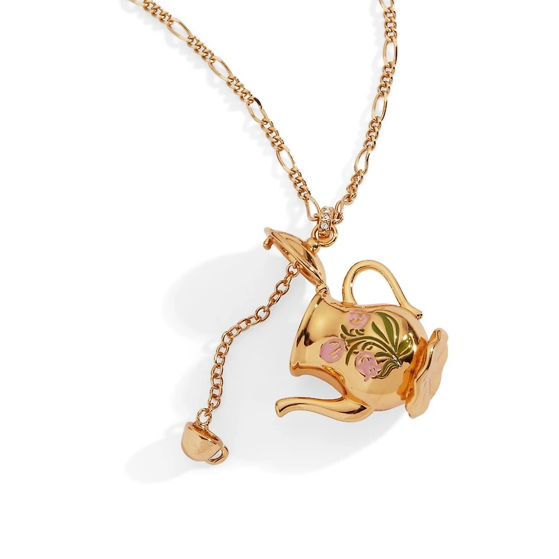 Alex and Ani Tea Party Kettle Locket Pendant Necklace