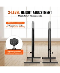 Sugift Heavy Duty Dip Bars 440 lbs Capacity Adjustable Height Parallel Bars for Strength Training