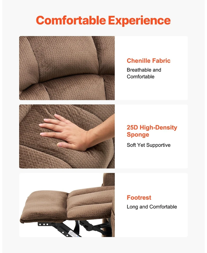 Sugift Dual Motor Power Lift Recliner Chair with Heat Massage 2 Cup Holders Usb Port Infinite Position