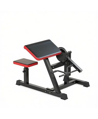 Sevorley 2-in-1 Bicep and Tricep Curl Machine with Adjustable Seat and Elbow Pad, Plate-Loaded Strength Trainer for Home Gym