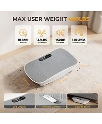 Sugift Whole Body Vibration Plate Exercise Machine with Bluetooth, Remote, Resistance Bands, 450lb Capacity