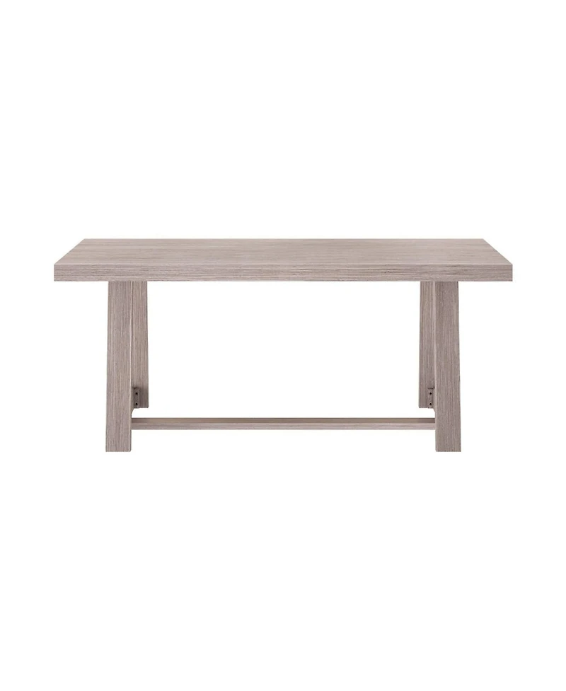 Plank+Beam 72" Classic Solid Wood Dining Table Set, Wirebrush, + 6 Chairs
