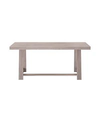 Plank+Beam 72" Classic Solid Wood Dining Table Set, Wirebrush, + 6 Chairs