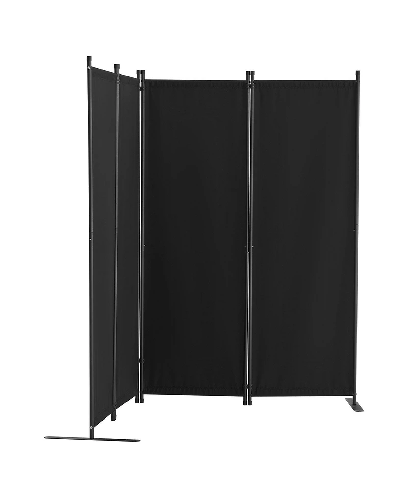 Slickblue Folding Room Divider 4 Panel Fabric Privacy Partition Screen for Office Bedroom Study