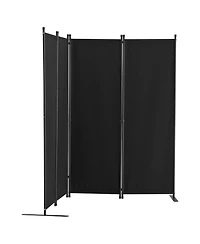 Slickblue Folding Room Divider 4 Panel Fabric Privacy Partition Screen for Office Bedroom Study