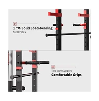 Sevorley Multi-Function Power Rack Home Gym with Lat Pulldown, Pull-Up Bar, Dip Bars, J-Hooks, Safety Bars, 1000-Lb Capacity