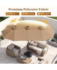 Sugift 13 Feet Double-Sided Rectangle Patio Umbrella with 36 Led Lights