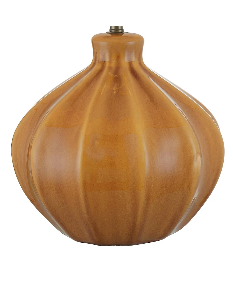 360 Lighting Gordy 21" High Small Mid Century Modern Accent 3-Way Table Lamp Spice Finish Ceramic Single Living Room Bedroom