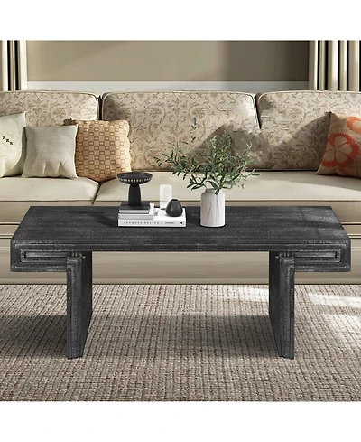 Flynama 48 Inch Double-Tier Vintage Industrial Table, Antique