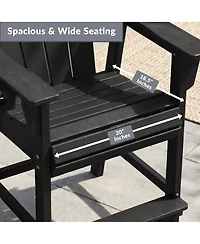 WestinTrends Outdoor Hdpe Tall Adirondack Counter Height Bar Chair With Cup Holder