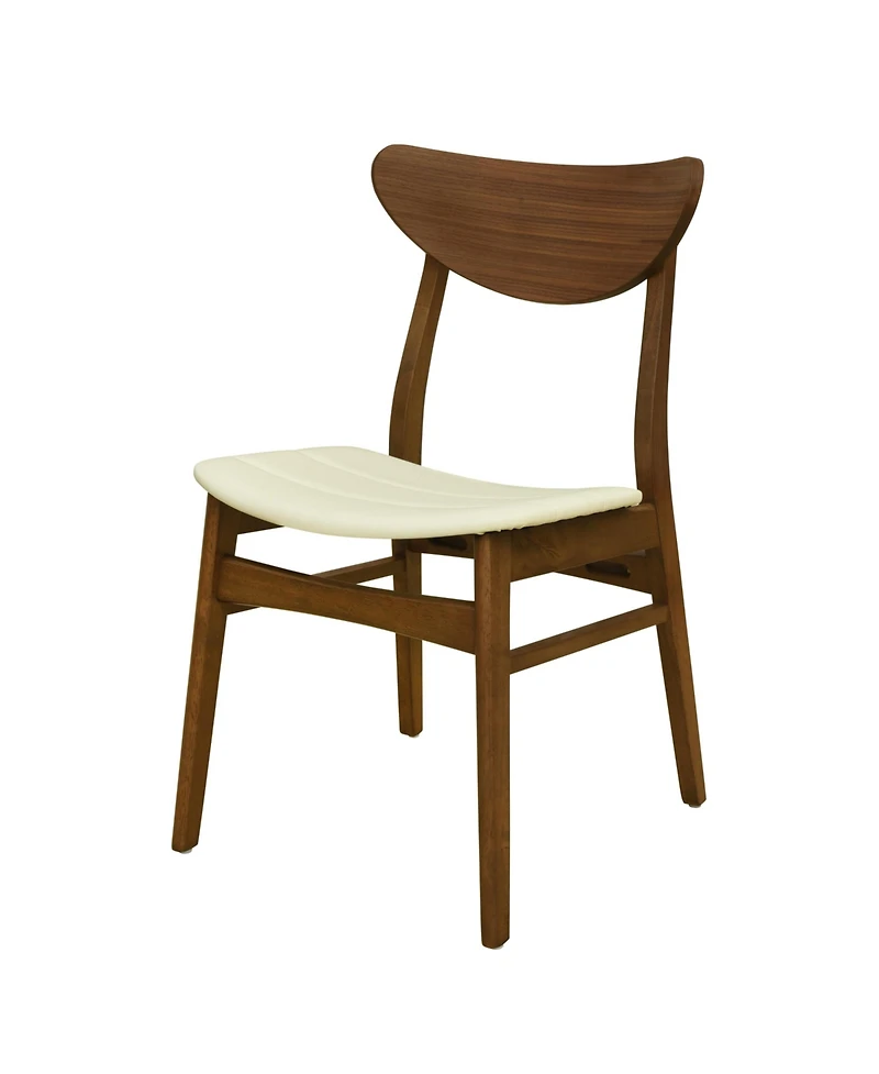 Flynama Set of 2 Rubberwood Leather Dining Side Chairs