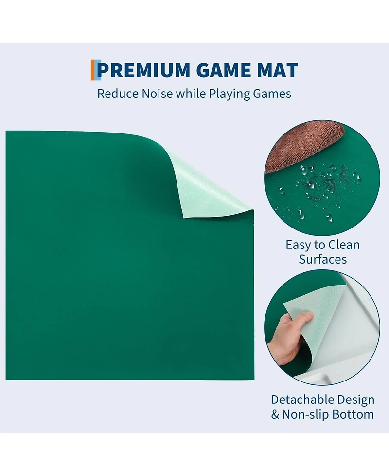 gaomon Mahjong Table. 4 Player Folding Domino Table with Wear-Resistant Tabletop/Portable Square Card Desk with Cup Holders and Chip Trays