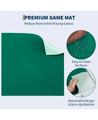 gaomon Mahjong Table. 4 Player Folding Domino Table with Wear-Resistant Tabletop/Portable Square Card Desk with Cup Holders and Chip Trays
