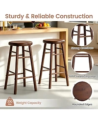 Mecale Set of 2 24-Inch Swivel Bar Stools with Footrests