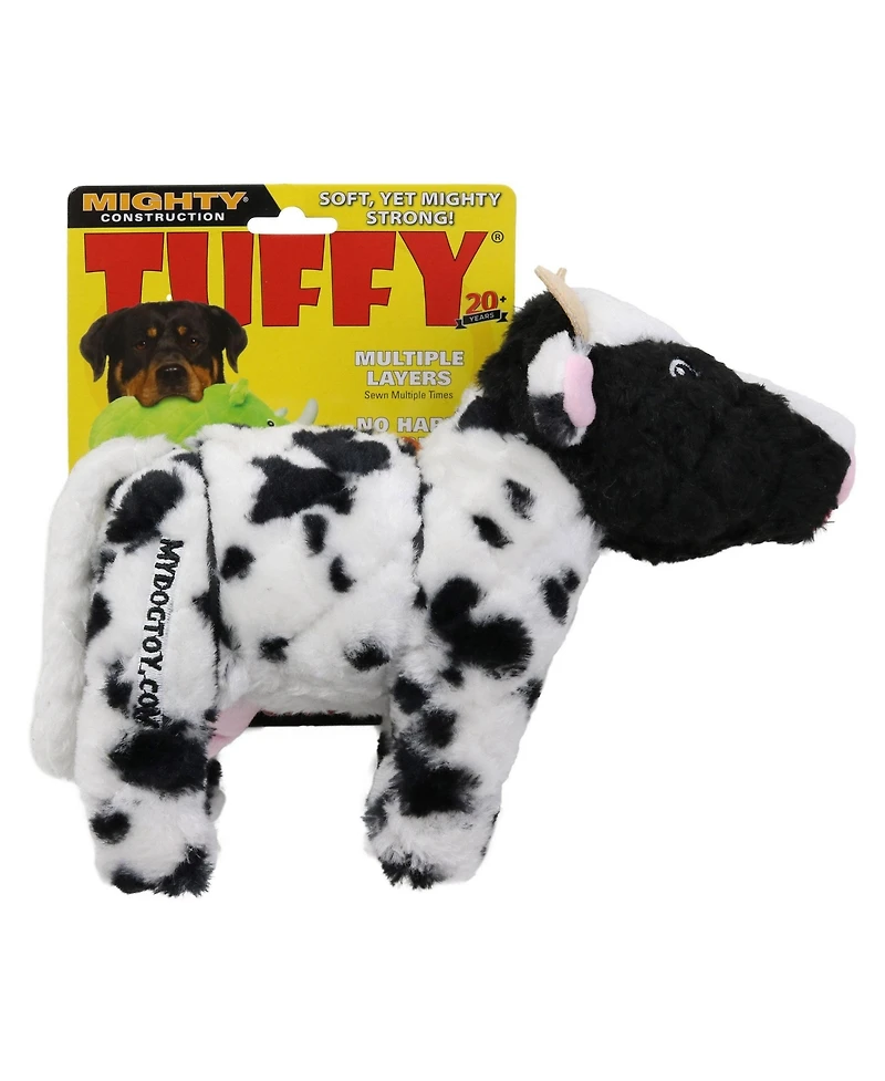 Mighty Farm Cow 2 Pack, Durable Plush Squeaky Dog Toy