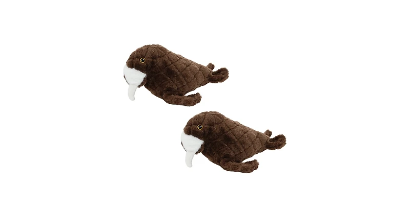 Mighty Arctic Walrus 2 Pack, Durable Plush Squeaky Dog Toy