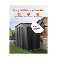 Slickblue 6x4 Ft Metal Garden Shed with Lockable Doors and Ventilated Storage