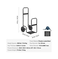 Slickblue Firewood Dolly Cart with Rubber Wheels Heavy Duty Wood Carrier