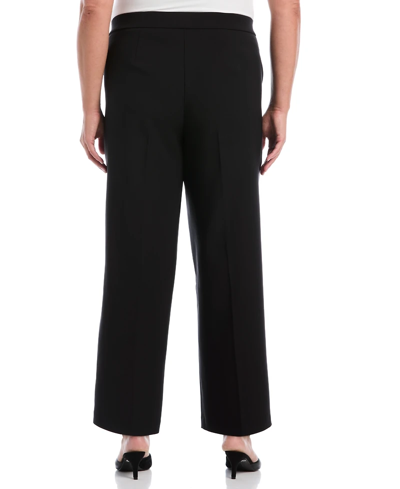 Rafaella Plus Wide-Leg Pull-On Mid-Rise Pants