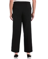 Rafaella Plus Wide-Leg Pull-On Mid-Rise Pants