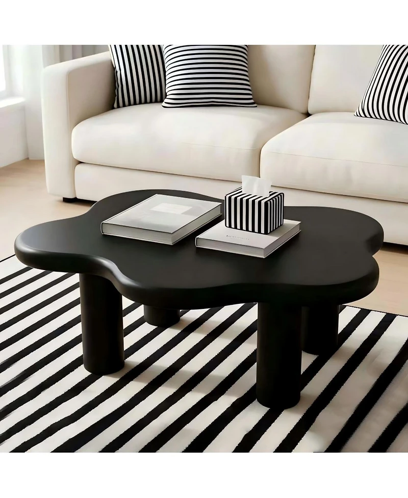 Flynama 40 Inch Cloud Coffee Table Modern Irregular Mdf Living Room Center Table
